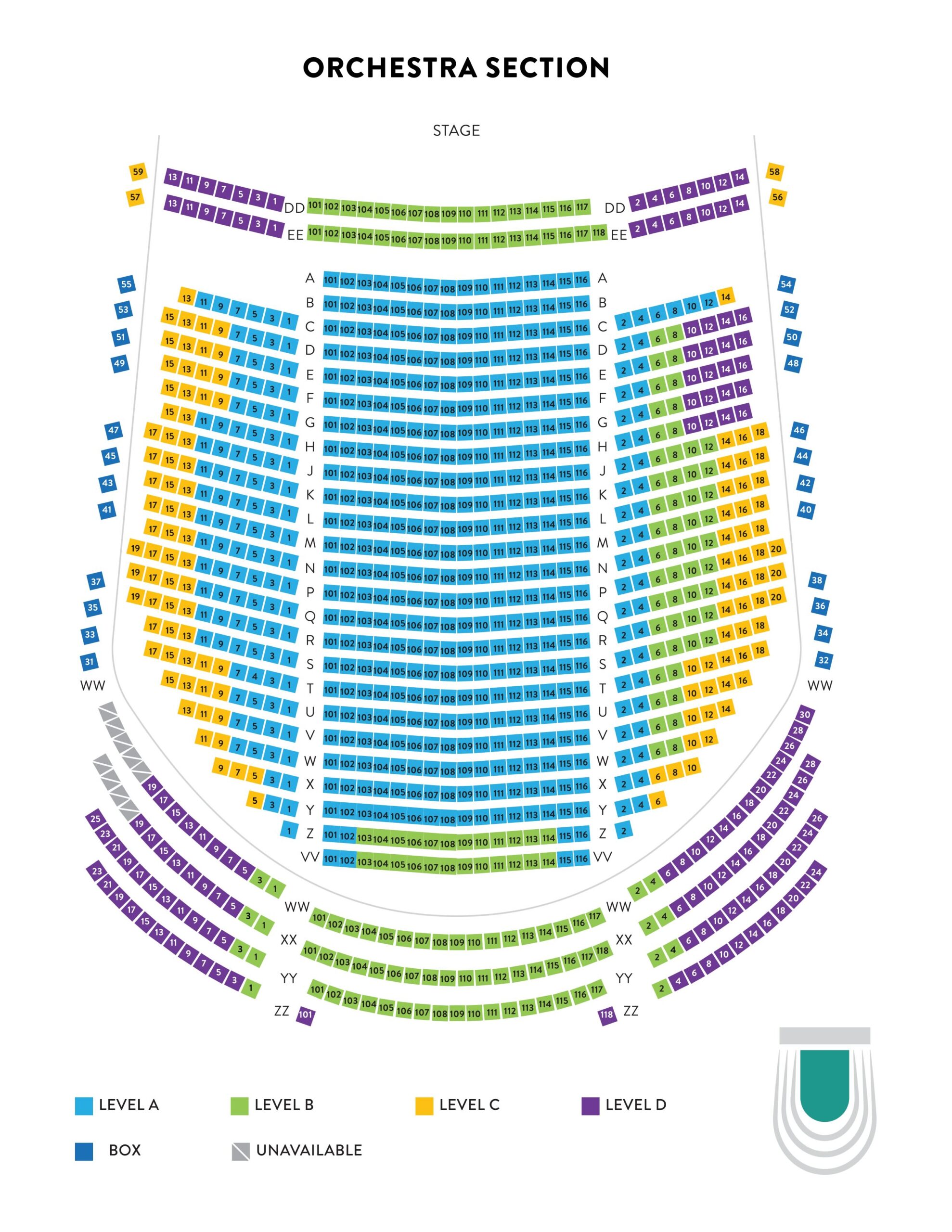 Orchestra Seat Map